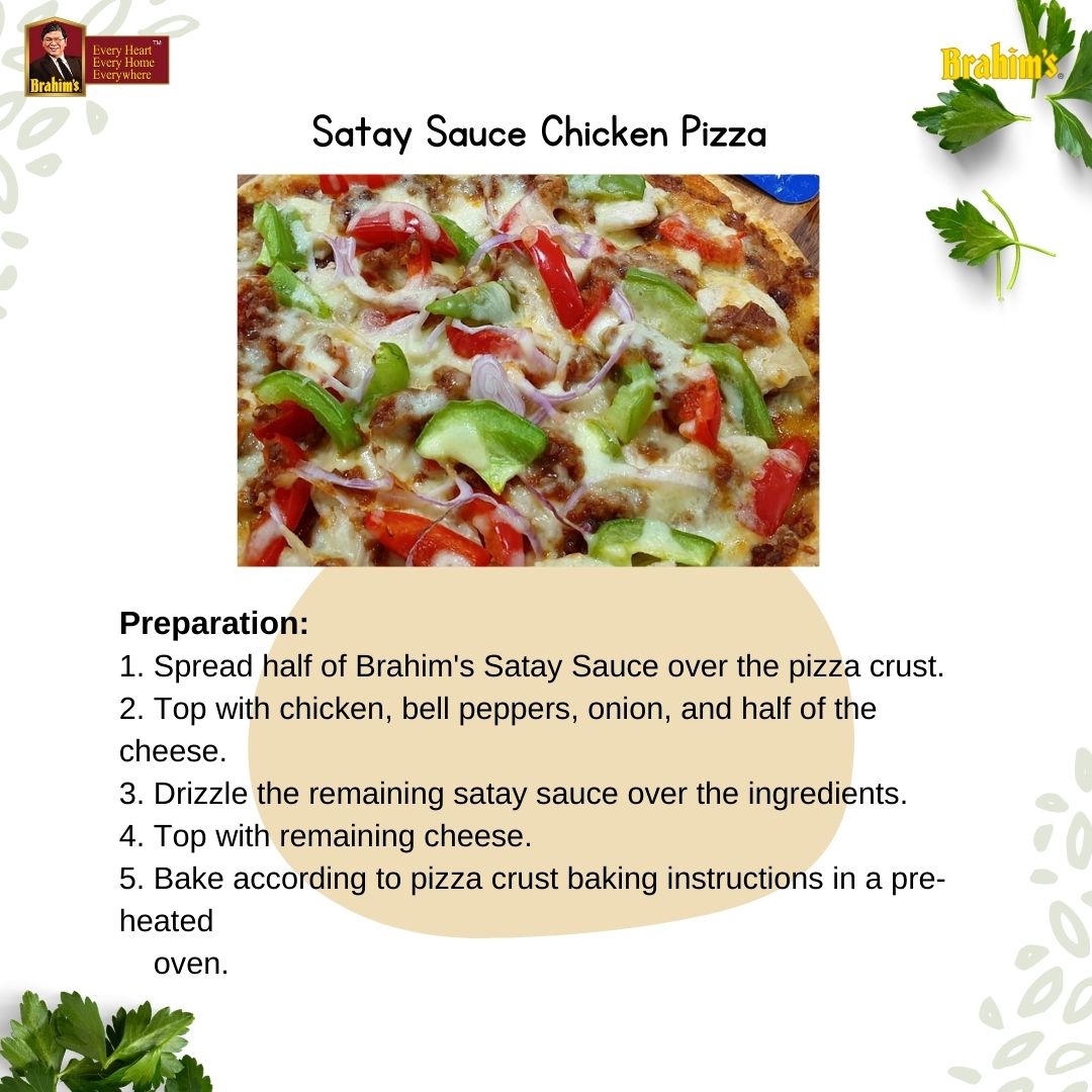 satay sauce chicken pizza preparation