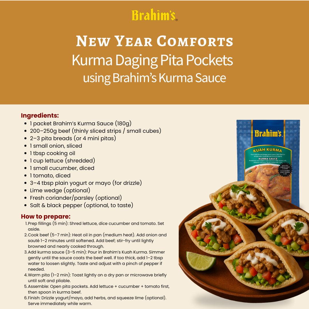 4 Kurma Daging Pita Pockets