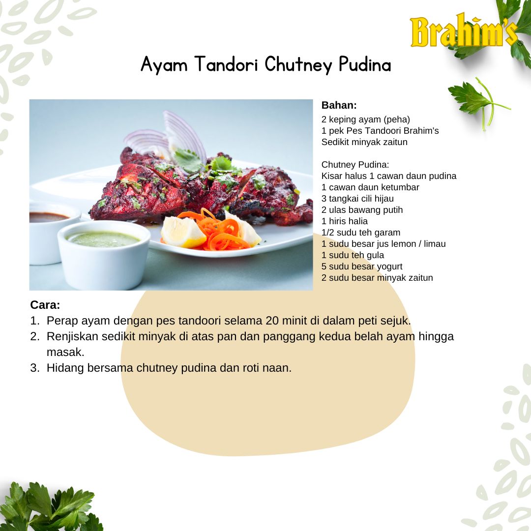 Recipe: Ayam Tandori Chutney Pudina