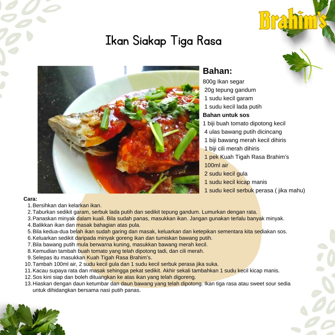 Recipe: Ikan Siakap Tiga Rasa