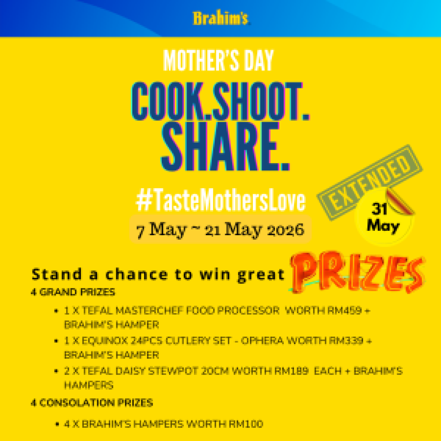 4 prizes list + brahims hamper extended