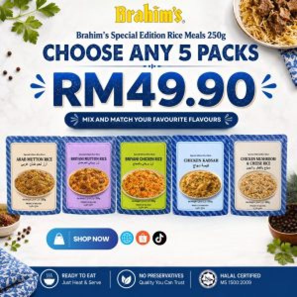Choose any 5 packs for only RM49.90