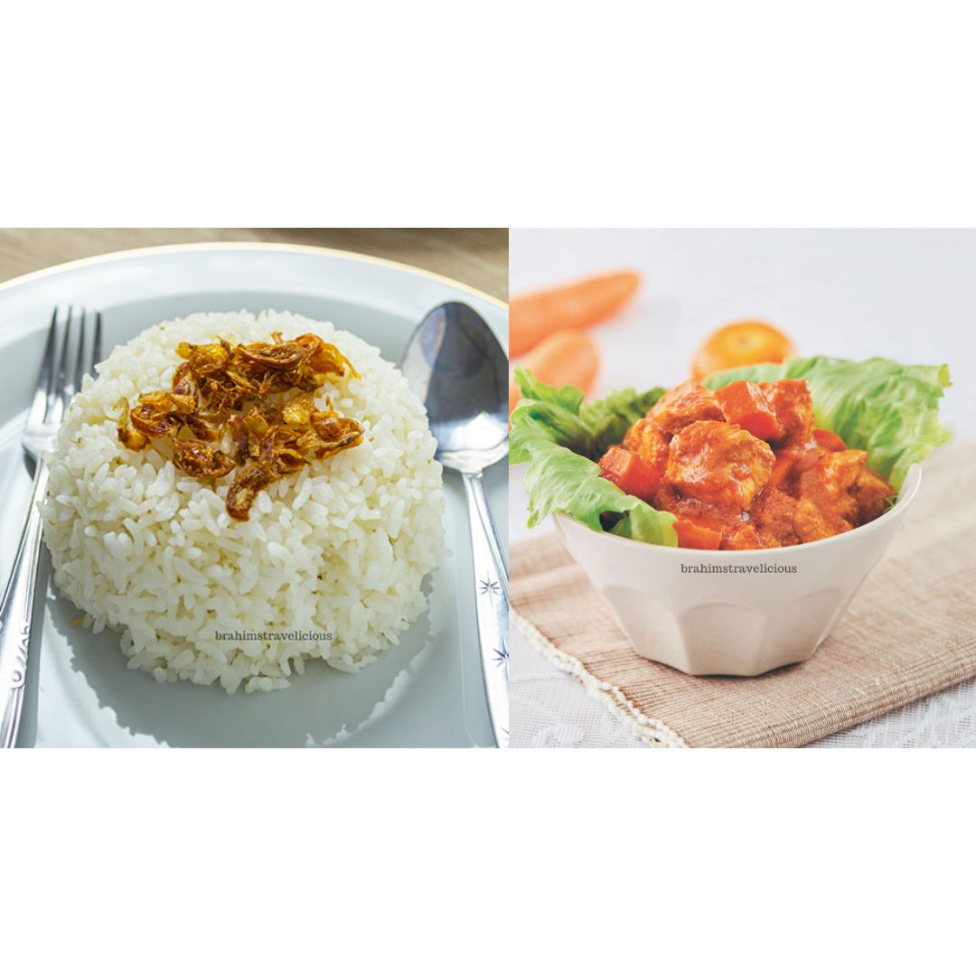 Nasi Putih & Ayam Masak Merah