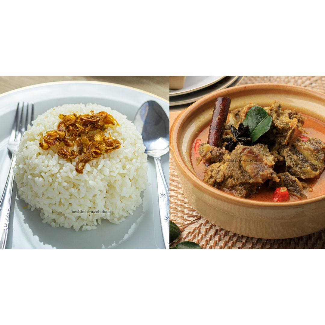 Nasi Putih & Daging Gulai Kawah