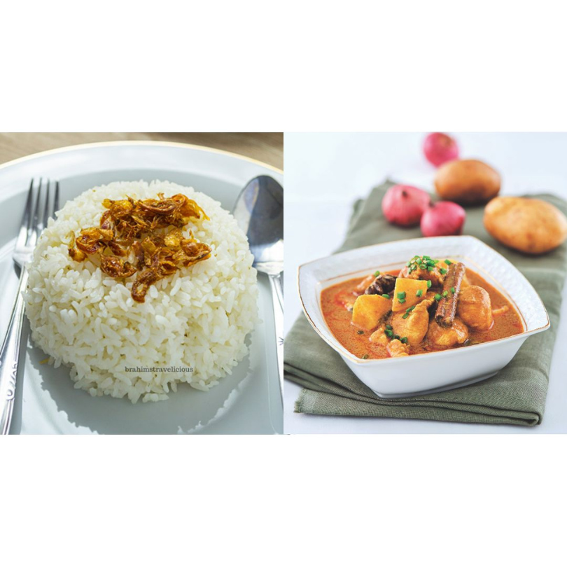 Nasi Putih & Kari Ayam dan Kentang
