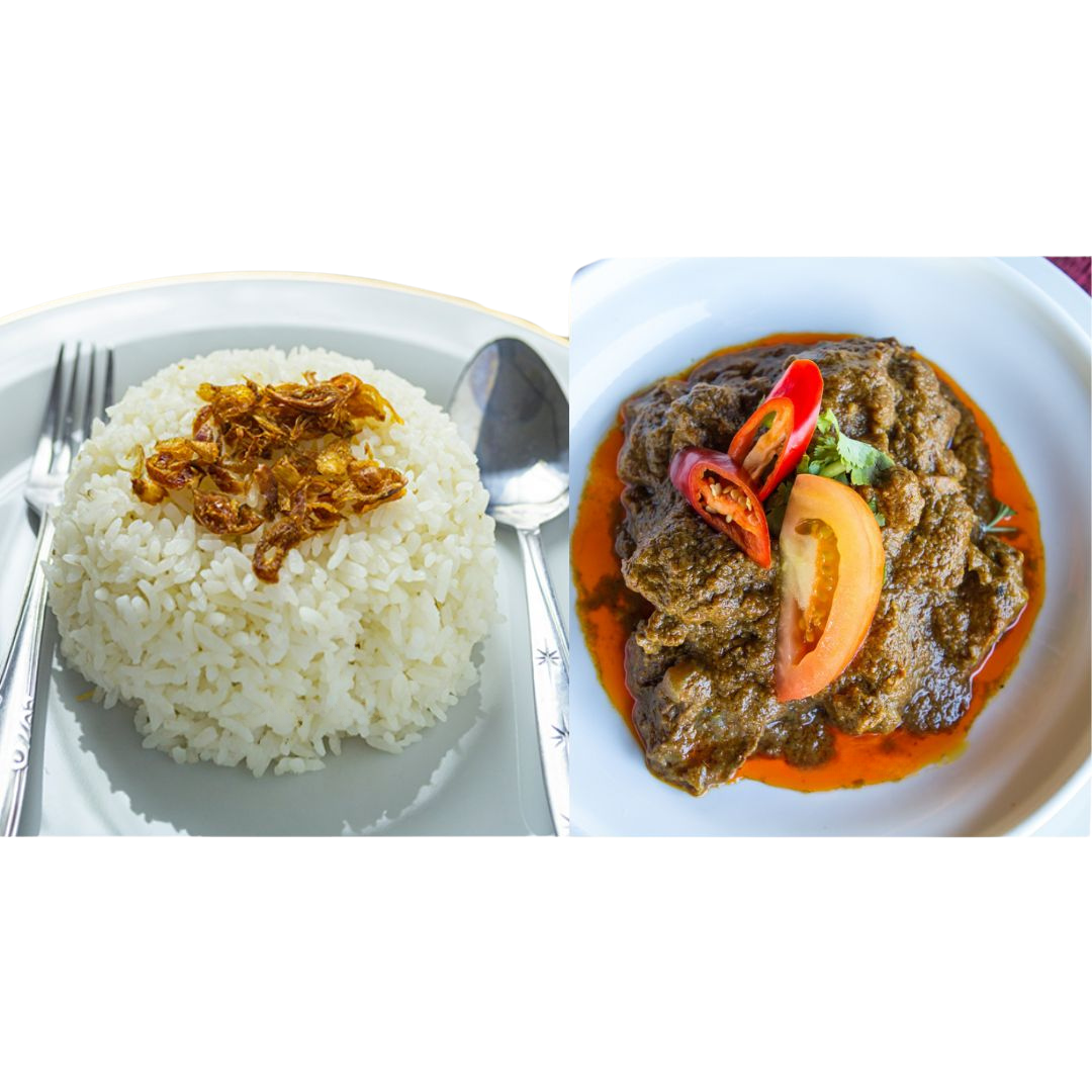 Nasi Putih & Daging Kerutuk