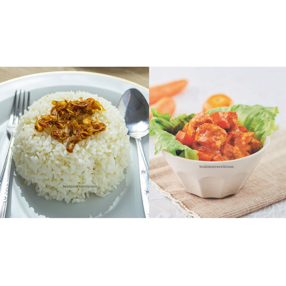 Nasi Putih & Ayam Masak Merah